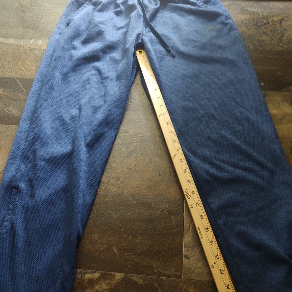 Adidas Athletic Pants Mens Large Blue Excellent Textured Mesh Drawstring Joggers
